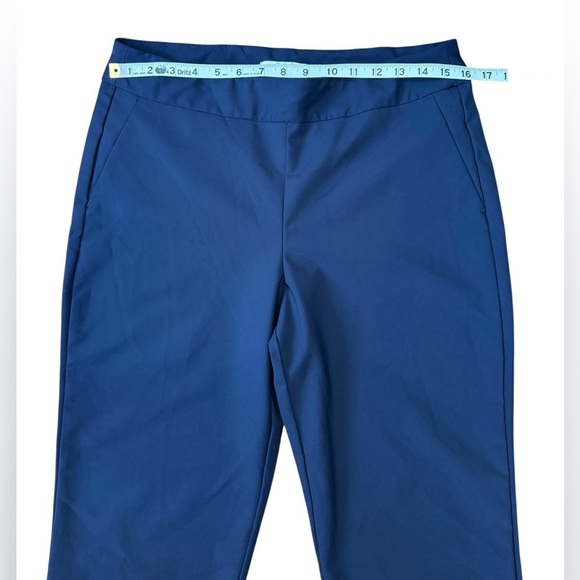 ALFRED SUNG, Navy Pull-On Capri Pants, Size 12, Stretch, Minimalist Workwear - Picture 4 of 9